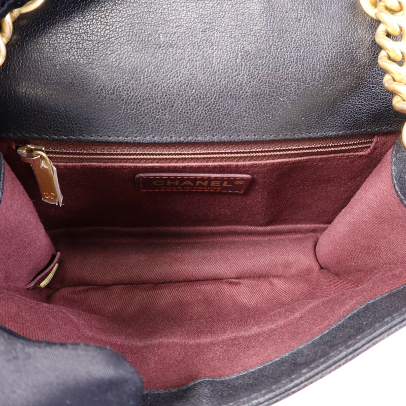 CHANEL 牛皮皮革Chain Shoulder Bag金扣鏈帶肩背袋-4