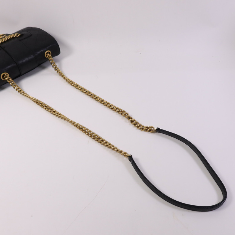 CHANEL 牛皮皮革Chain Shoulder Bag金扣鏈帶肩背袋-12