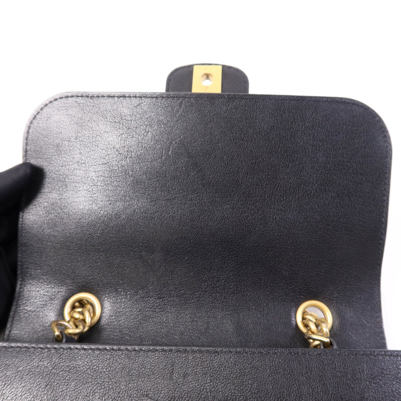 CHANEL 牛皮皮革Chain Shoulder Bag金扣鏈帶肩背袋-14