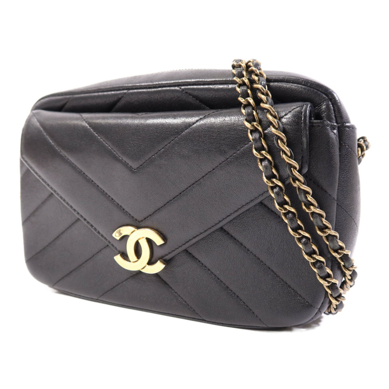 CHANEL 牛皮皮革Chain Shoulder Bag金扣鏈帶肩背袋-2