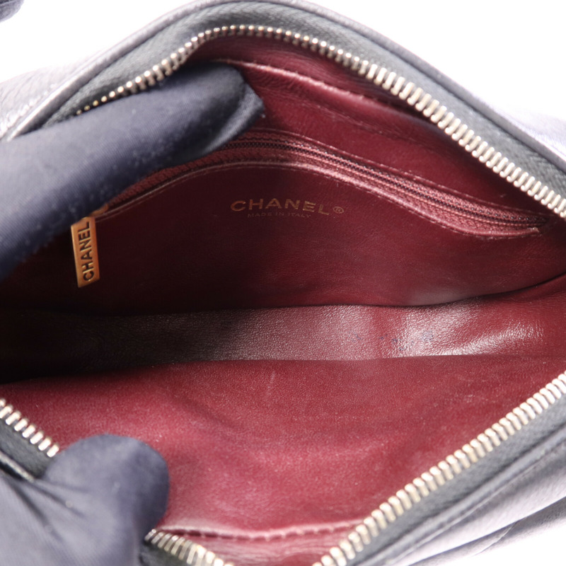 CHANEL 牛皮皮革Chain Shoulder Bag金扣鏈帶肩背袋-4