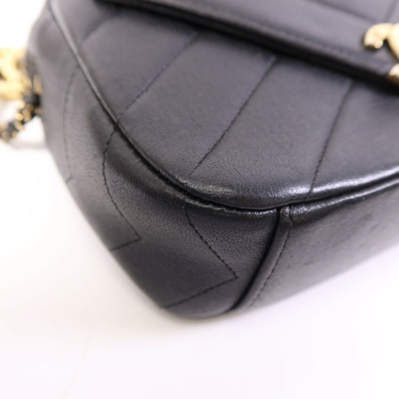 CHANEL 牛皮皮革Chain Shoulder Bag金扣鏈帶肩背袋-11