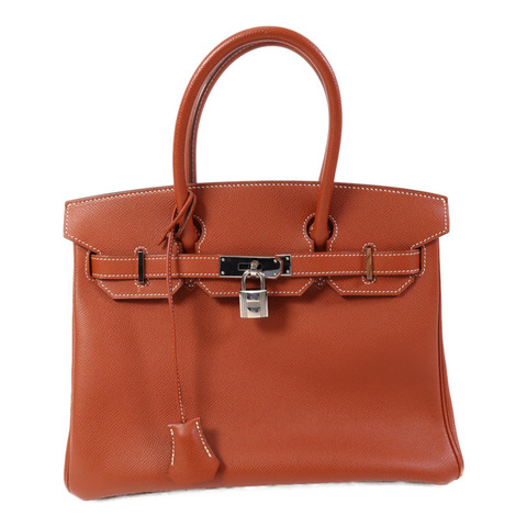 HERMES Epsom皮革Birkin 30銀扣手挽袋Brique