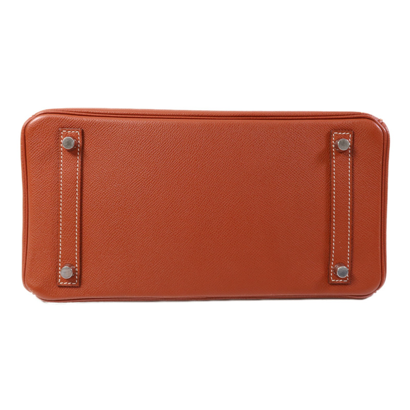 HERMES Epsom皮革Birkin 30銀扣手挽袋Brique-3