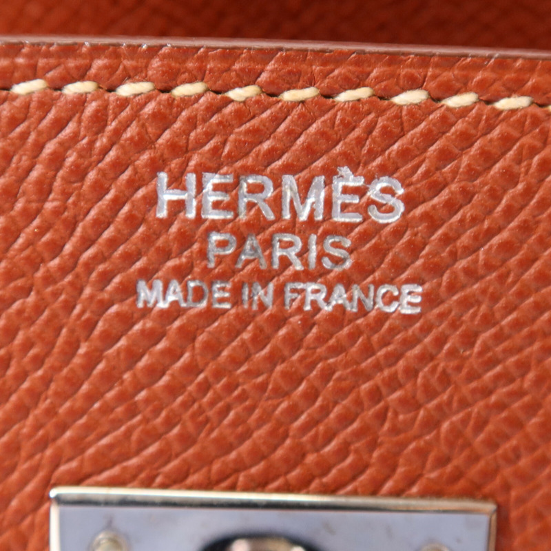 HERMES Epsom皮革Birkin 30銀扣手挽袋Brique-5