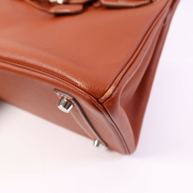 HERMES Epsom皮革Birkin 30銀扣手挽袋Brique-9