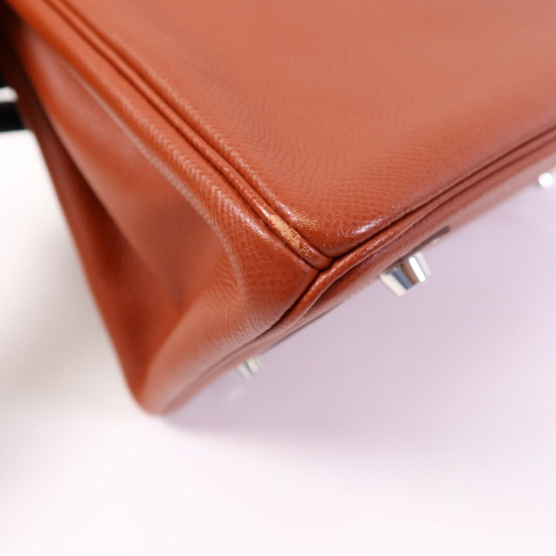 HERMES Epsom皮革Birkin 30銀扣手挽袋Brique-12