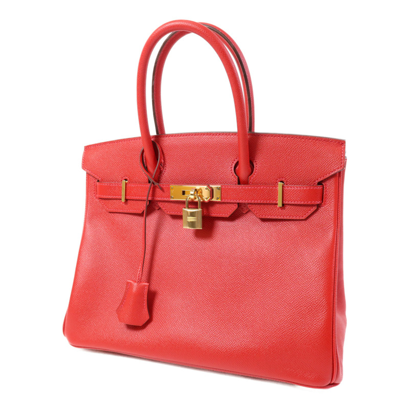 HERMES Epsom皮革Birkin 30金扣手挽袋Rouge Casaque-2