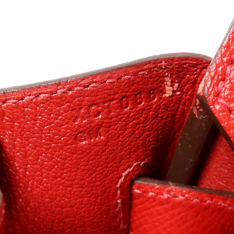 HERMES Epsom皮革Birkin 30金扣手挽袋Rouge Casaque-7