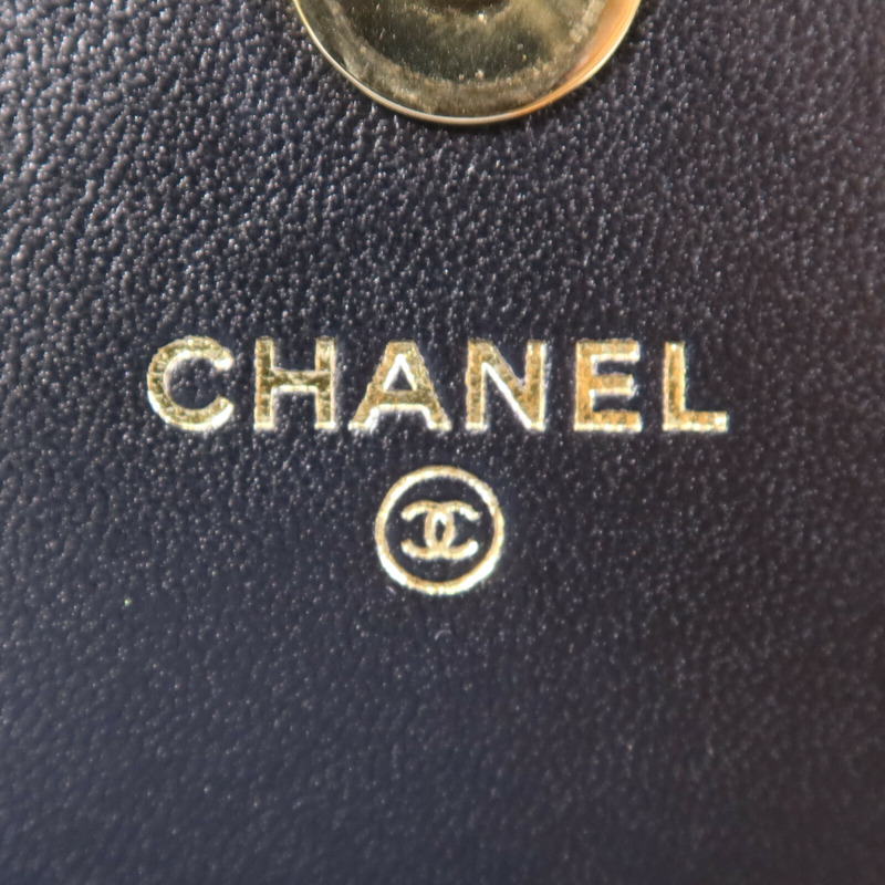 CHANEL 羊皮皮革WOC Wallet On Chain Handle金扣鏈帶手挽肩背兩用袋-5