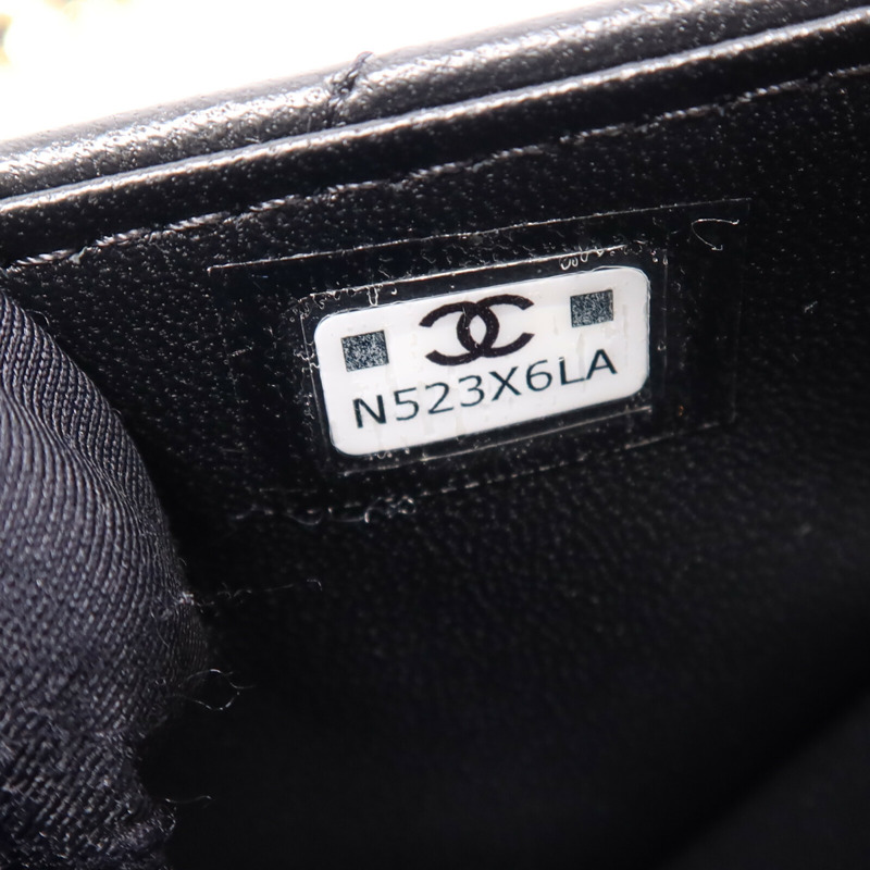 CHANEL 羊皮皮革WOC Wallet On Chain Handle金扣鏈帶手挽肩背兩用袋-7