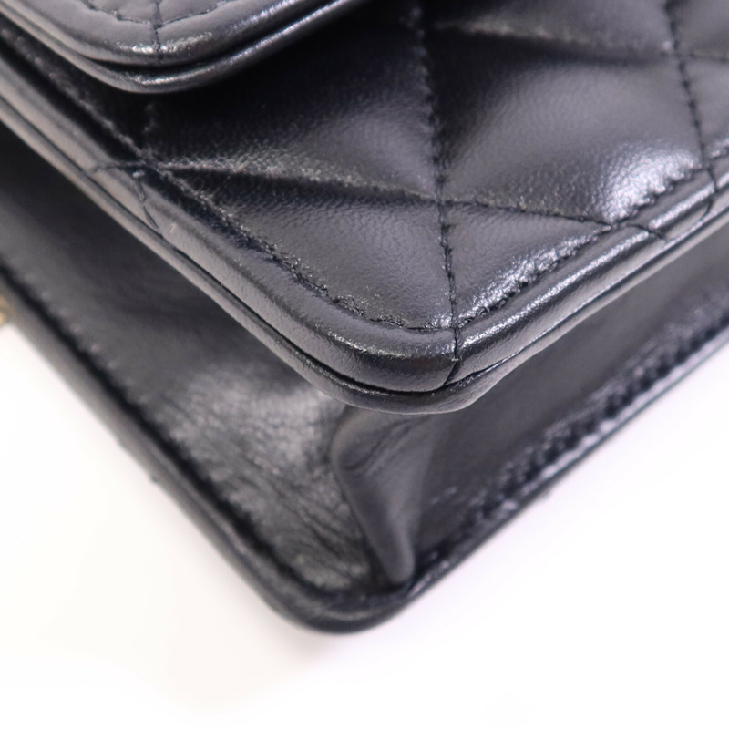 CHANEL 羊皮皮革WOC Wallet On Chain Handle金扣鏈帶手挽肩背兩用袋-10