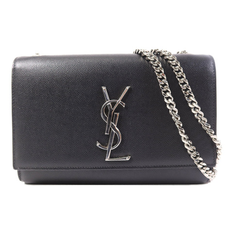 YVES SAINT LAURENT 牛皮皮革Kate銀扣鏈帶肩背袋