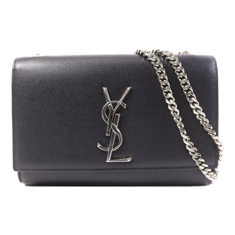 YVES SAINT LAURENT 牛皮皮革Kate銀扣鏈帶肩背袋-0