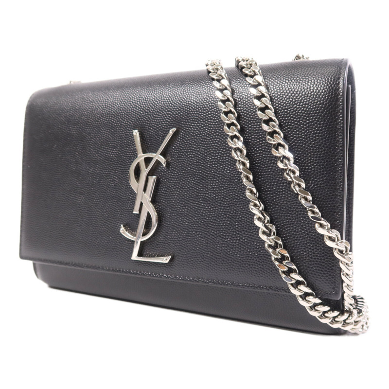 YVES SAINT LAURENT 牛皮皮革Kate銀扣鏈帶肩背袋-2