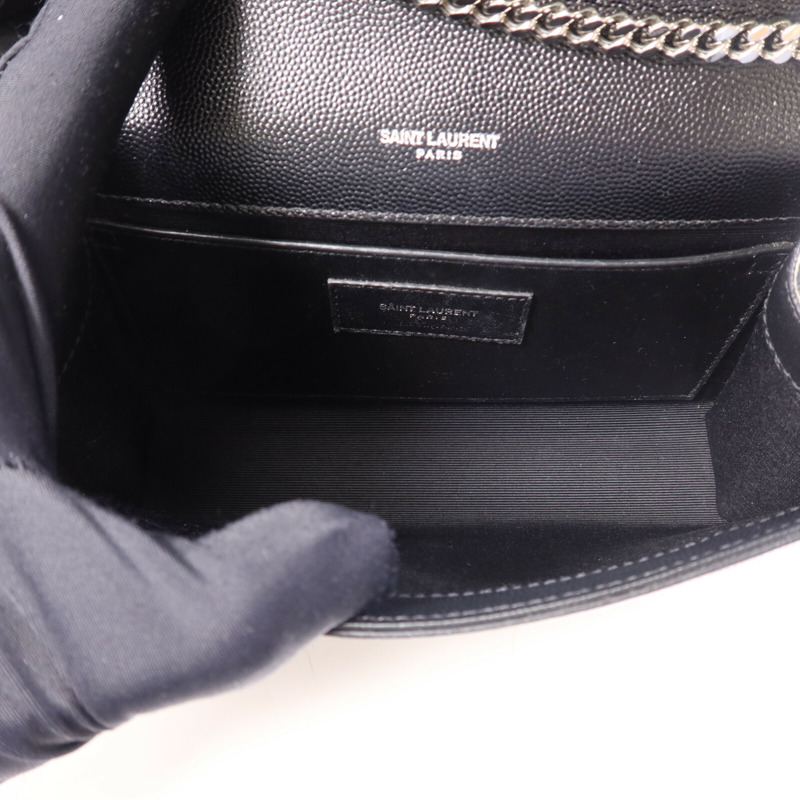 YVES SAINT LAURENT 牛皮皮革Kate銀扣鏈帶肩背袋-4