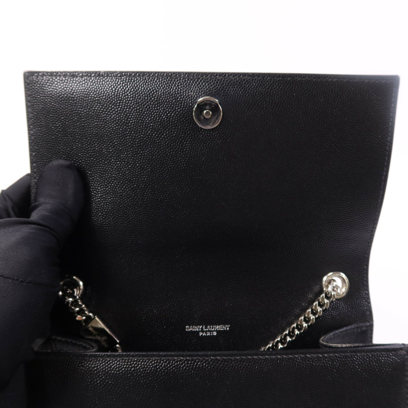 YVES SAINT LAURENT 牛皮皮革Kate銀扣鏈帶肩背袋-14