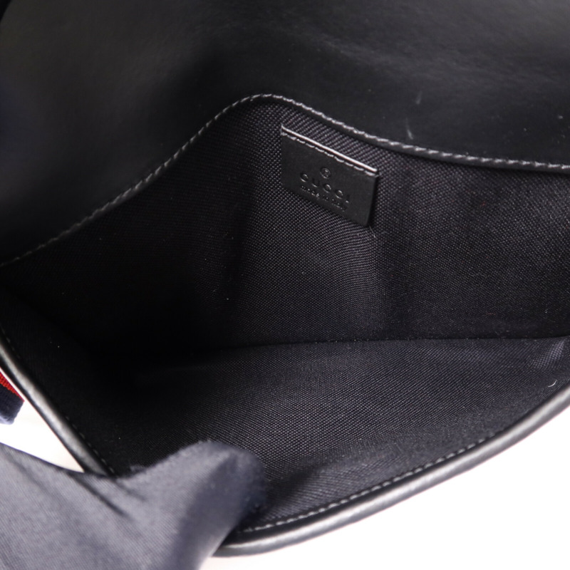 GUCCI 塗層帆布Waist Bag銀扣腰包-4