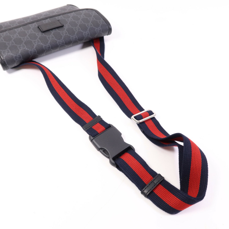 GUCCI 塗層帆布Waist Bag銀扣腰包-7