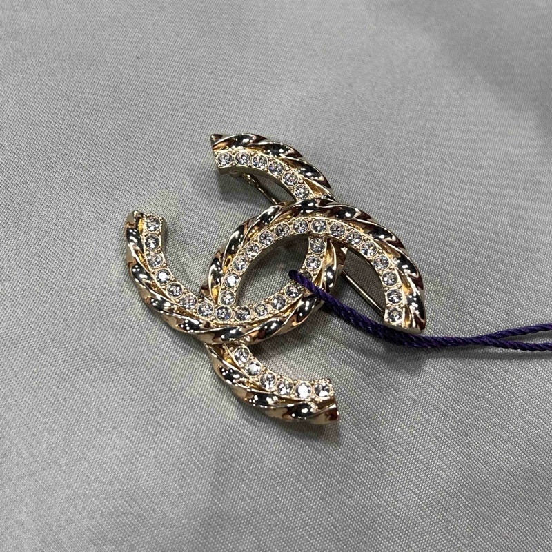 CHANEL 23B 麥穗雙C滿鑽胸針-3