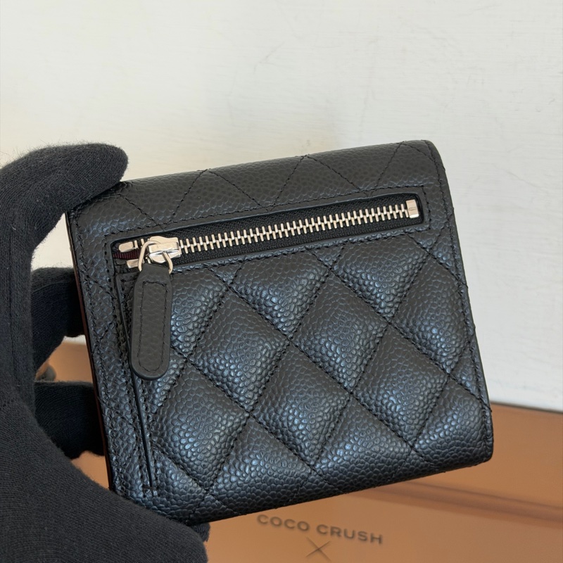 #極新 Chanel荔枝銀扣三折短夾-2