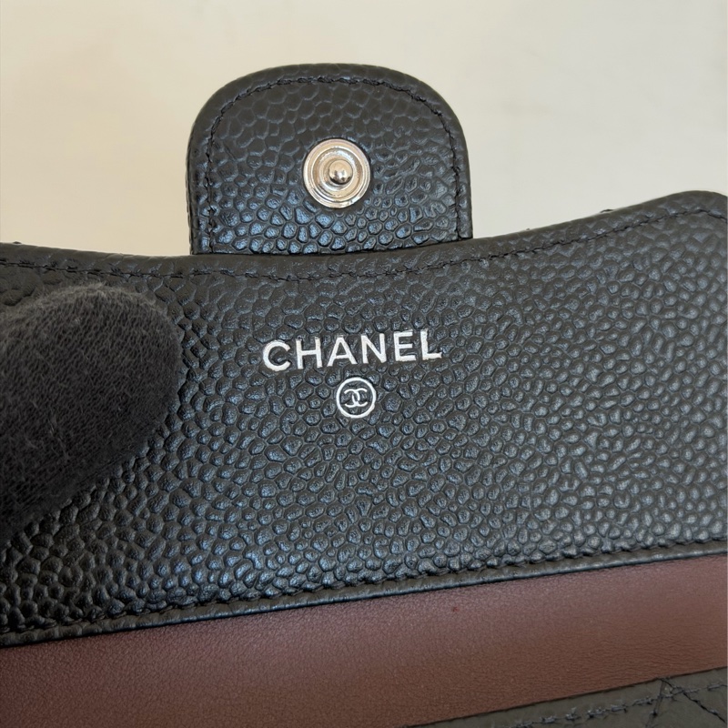 #極新 Chanel荔枝銀扣三折短夾-6