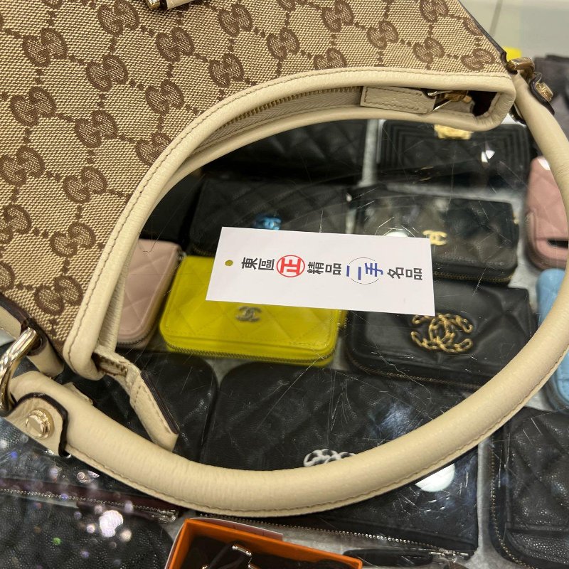 東區正精品㊣Gucci 130738 白色緹花布三環包手提包肩背包 RZ4997-8