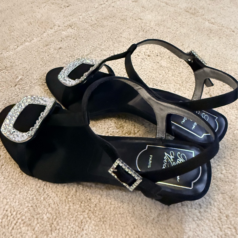 Roger Vivier 36.5 黑色絲綢 銀包皮革 跟4.5cm-2