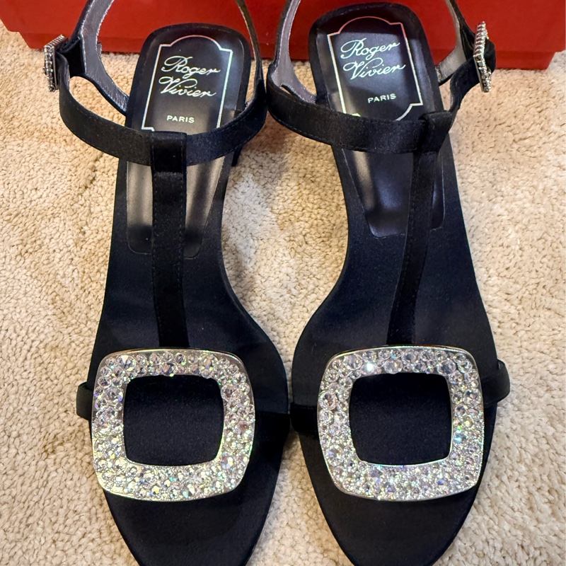 Roger Vivier 36.5 黑色絲綢 銀包皮革 跟4.5cm-3