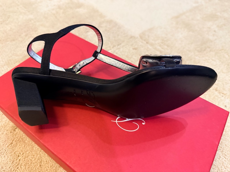 Roger Vivier 36.5 黑色絲綢 銀包皮革 跟4.5cm-8