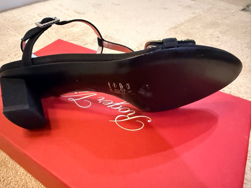 Roger Vivier 36.5 黑色絲綢 銀包皮革 跟4.5cm-10