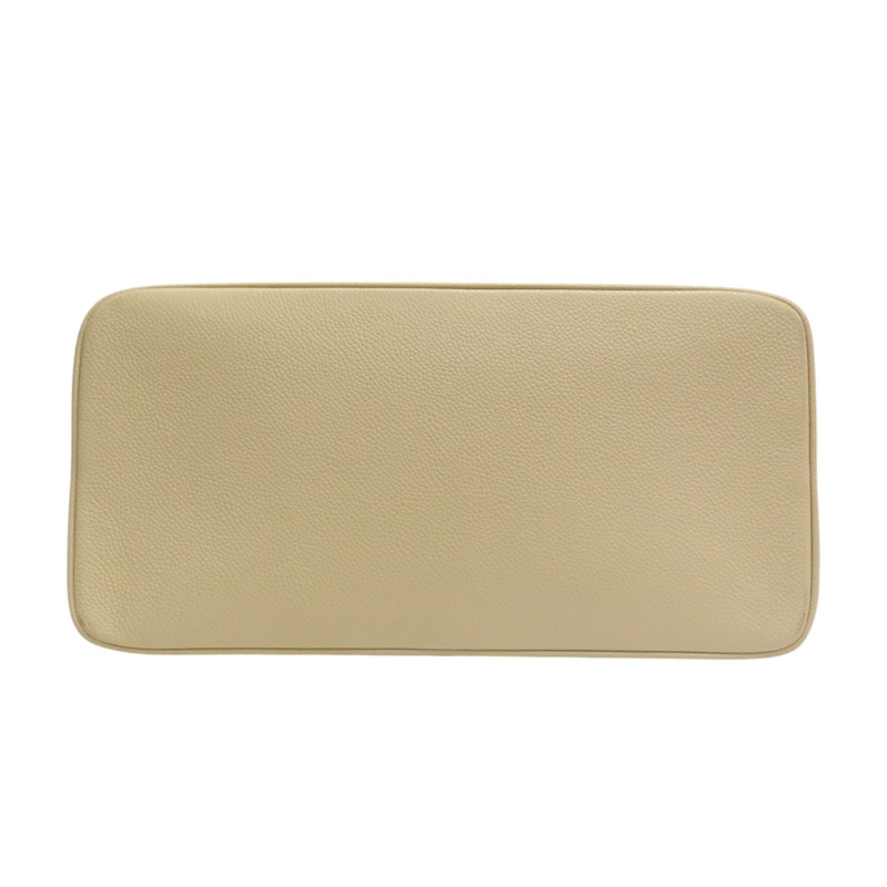 米色 荔枝紋牛皮 手提包 銀扣【CHANEL 香奈兒】 A01804-3