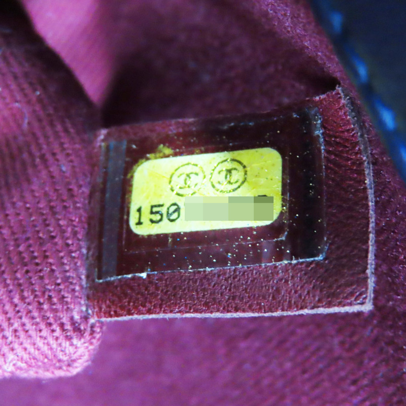 藍色 羊皮 JUST MADEMOISELLE 保齡球包 肩背包 金釦【CHANEL 香奈兒】 A50558-9