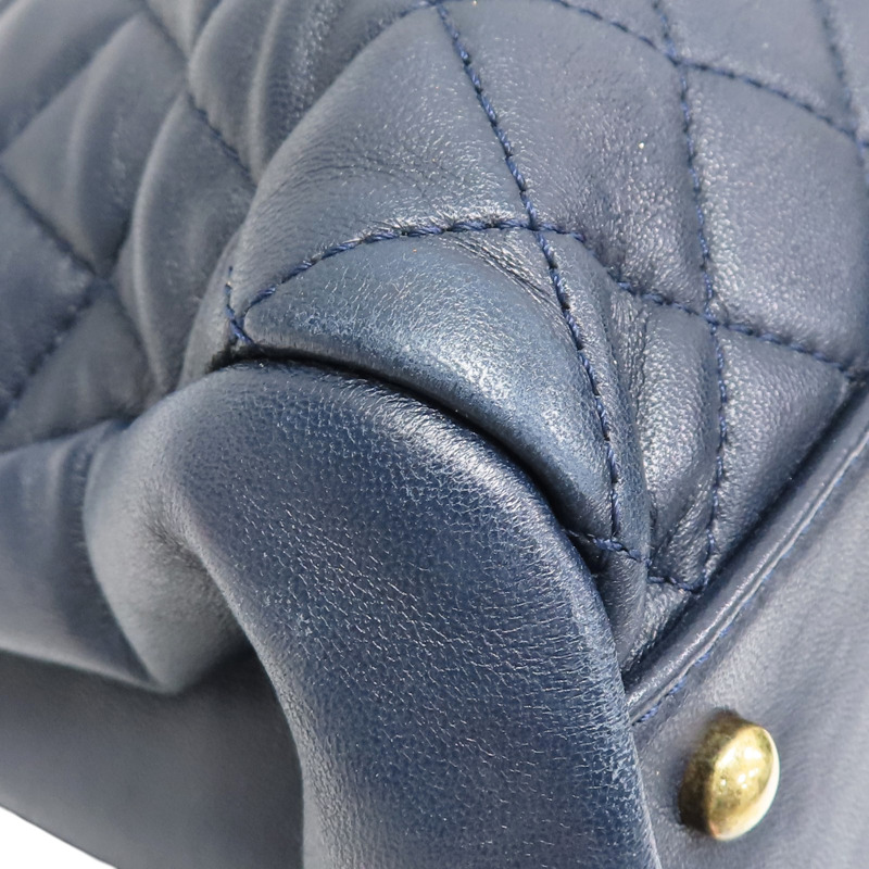 藍色 羊皮 JUST MADEMOISELLE 保齡球包 肩背包 金釦【CHANEL 香奈兒】 A50558-13