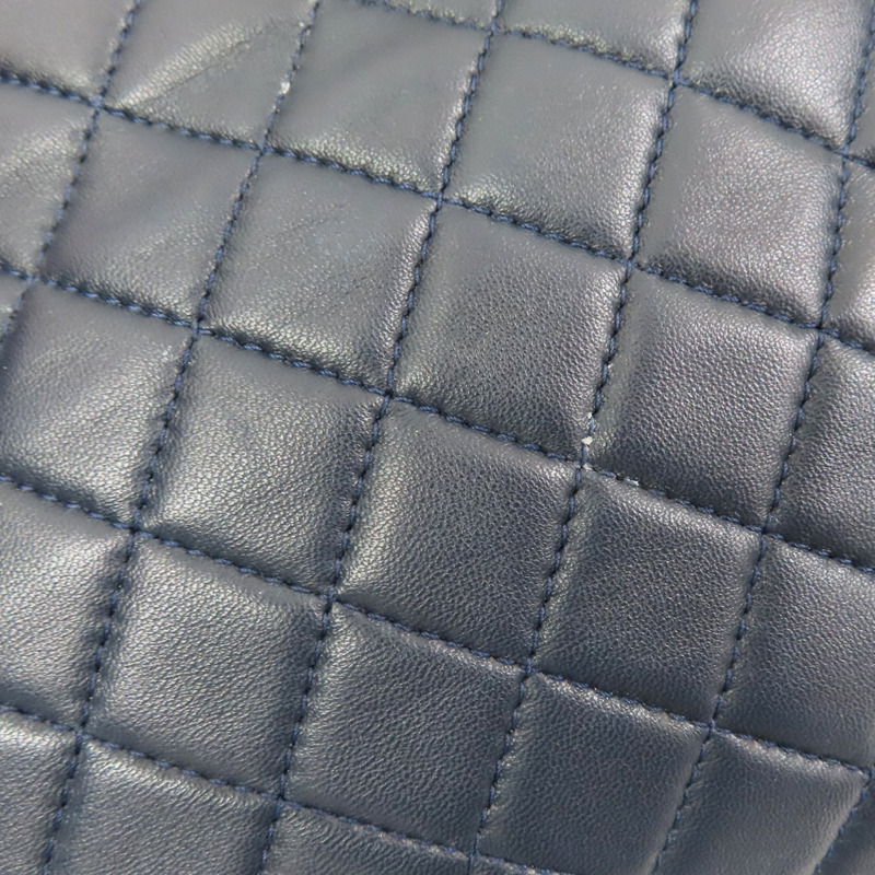 藍色 羊皮 JUST MADEMOISELLE 保齡球包 肩背包 金釦【CHANEL 香奈兒】 A50558-17