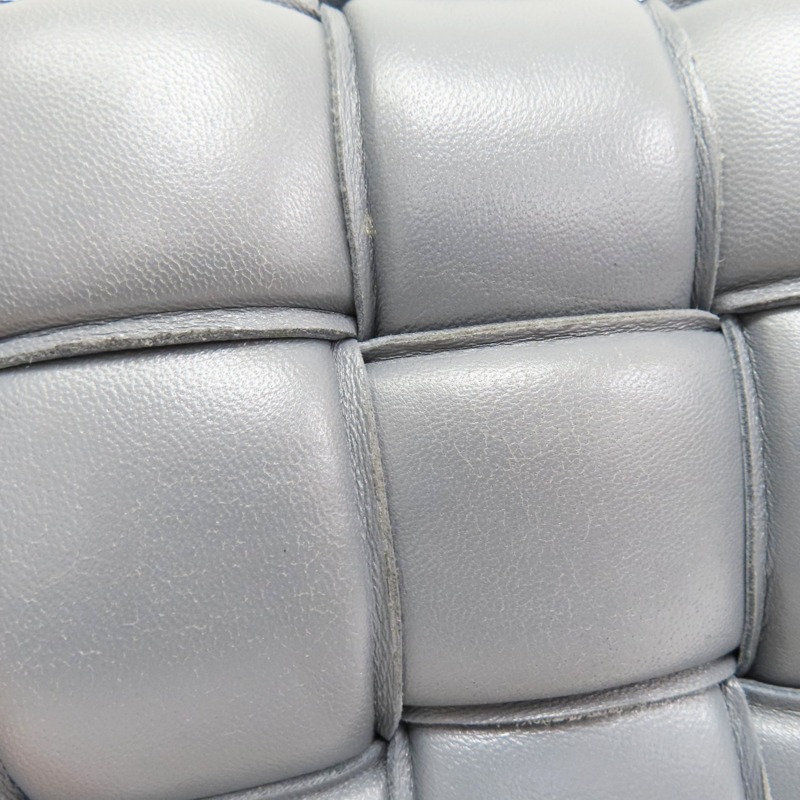 灰色 羊皮編織 Padded Cassette 枕頭包 肩背包【BOTTEGA VENETA BV 寶緹嘉】 717506-15