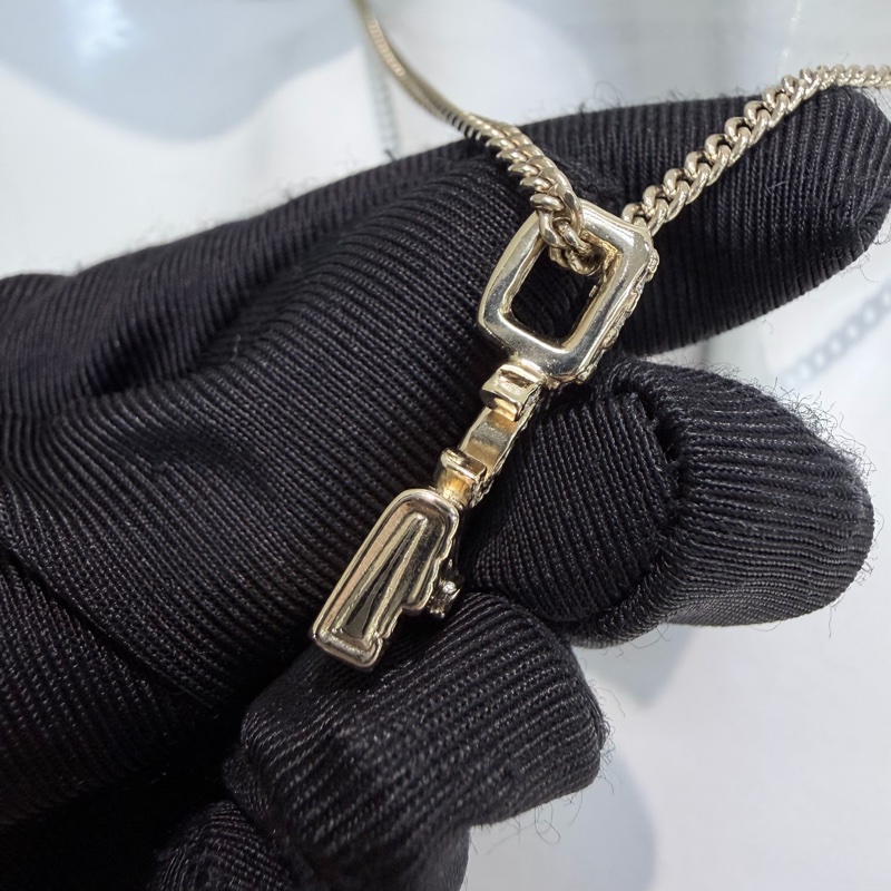 Chanel 23B 金色CF包包雙C水鑽項鏈 XB851-5