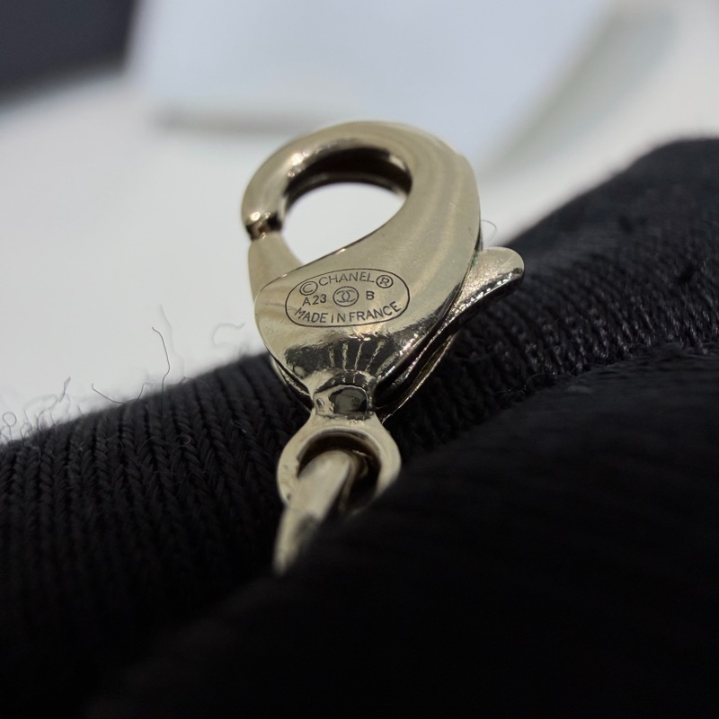 Chanel 23B 金色CF包包雙C水鑽項鏈 XB851-9