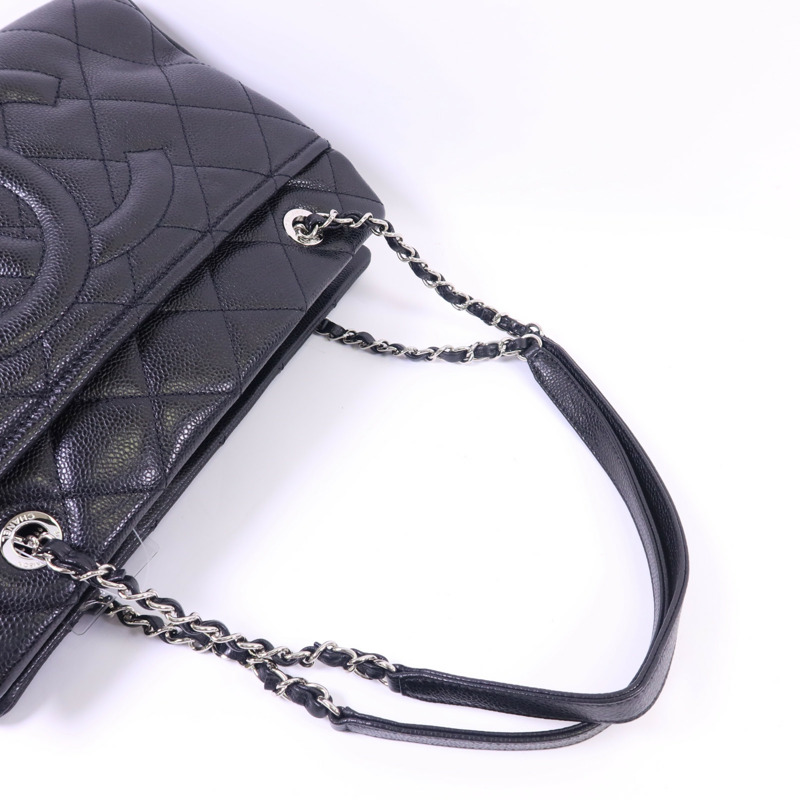 CHANEL 牛皮皮革Shoulder Bag銀扣鏈帶肩背袋-4