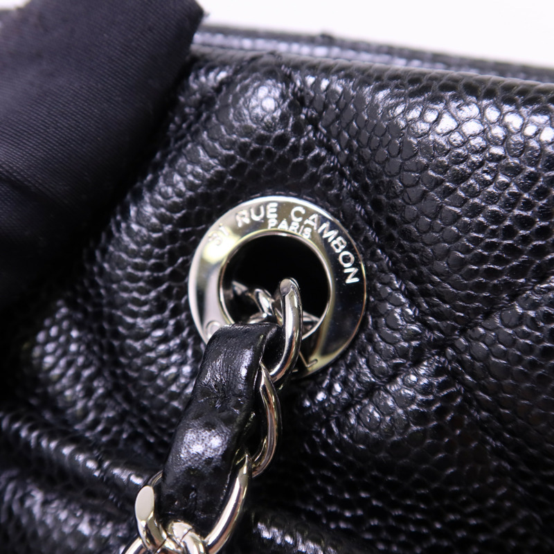 CHANEL 牛皮皮革Shoulder Bag銀扣鏈帶肩背袋-9