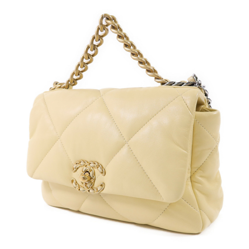 CHANEL 羊皮皮革Chanel 19 Small鏈帶手挽肩背兩用袋-2