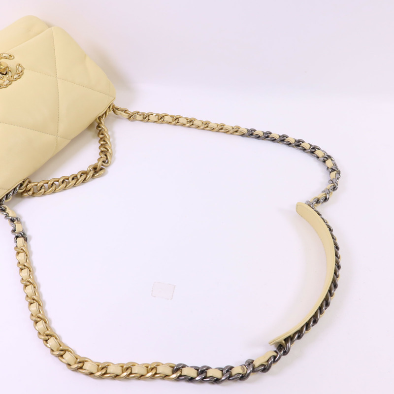 CHANEL 羊皮皮革Chanel 19 Small鏈帶手挽肩背兩用袋-4