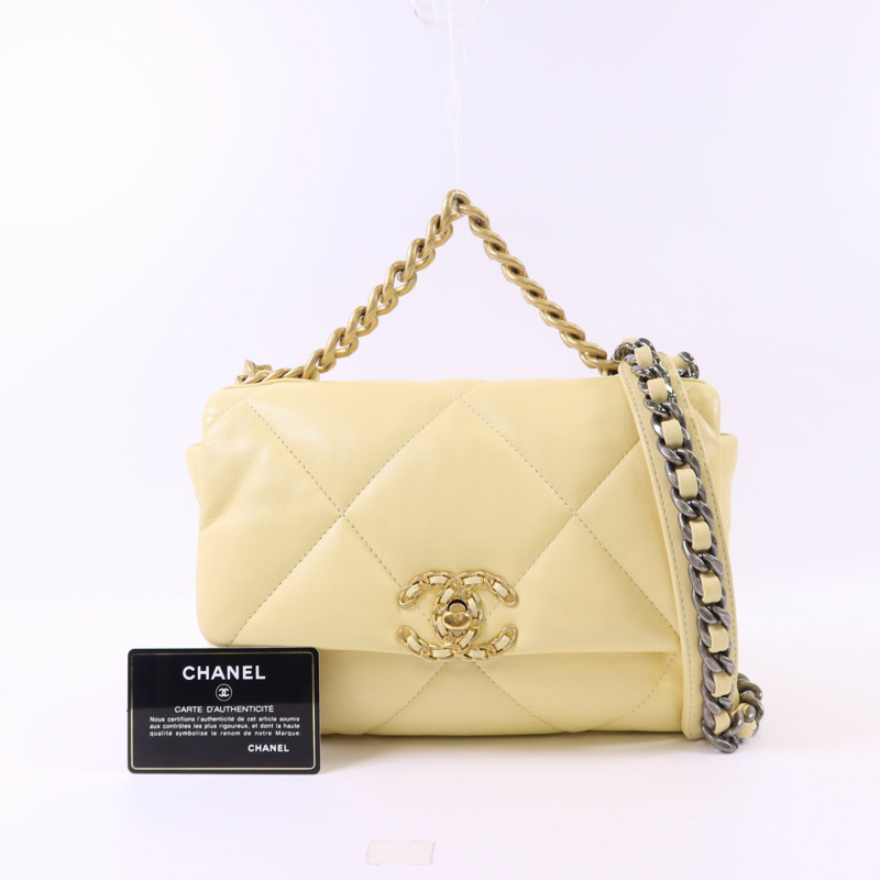 CHANEL 羊皮皮革Chanel 19 Small鏈帶手挽肩背兩用袋-16