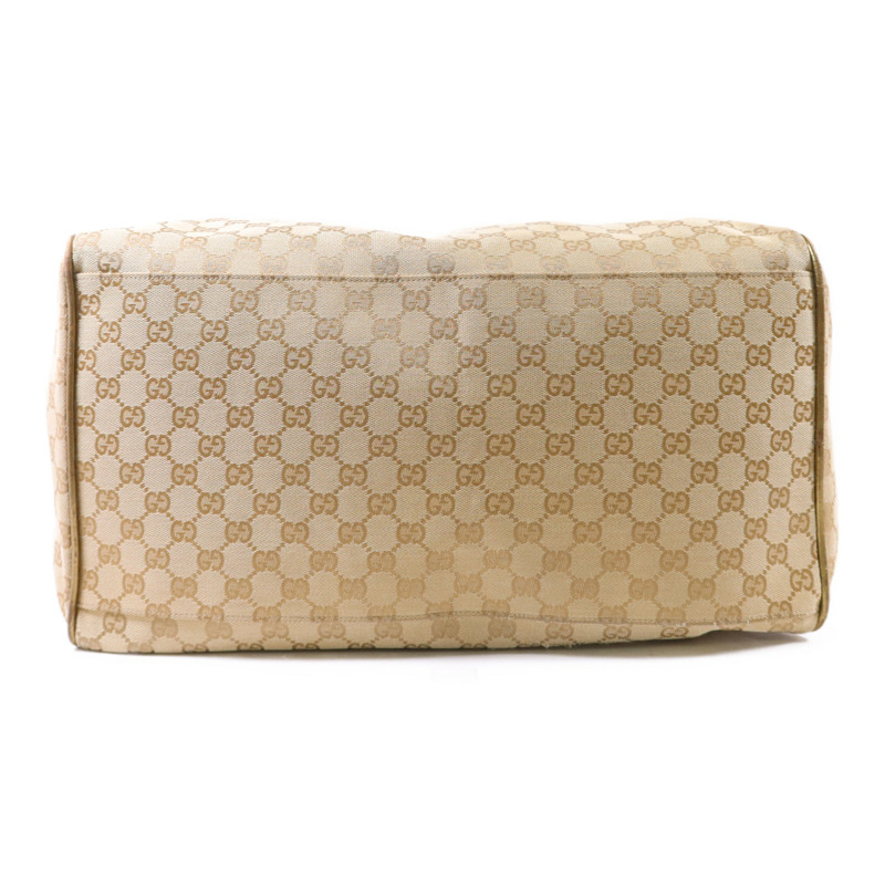 GUCCI 帆布Boston Bag銀扣肩背袋-3