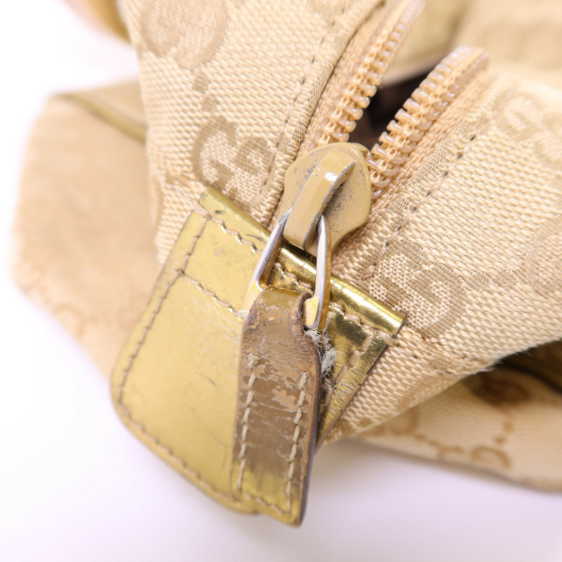 GUCCI 帆布Boston Bag銀扣肩背袋-8