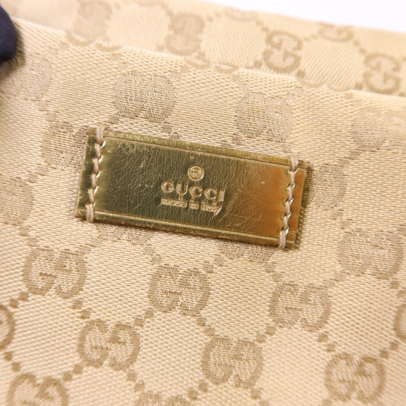 GUCCI 帆布Boston Bag銀扣肩背袋-9