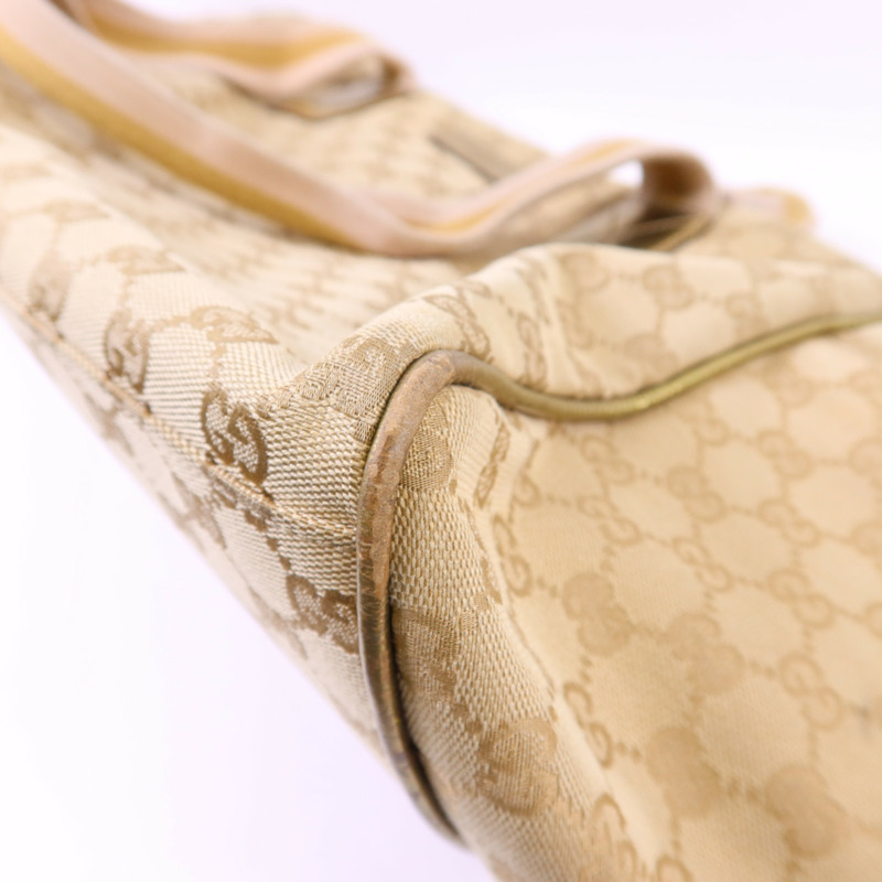 GUCCI 帆布Boston Bag銀扣肩背袋-11