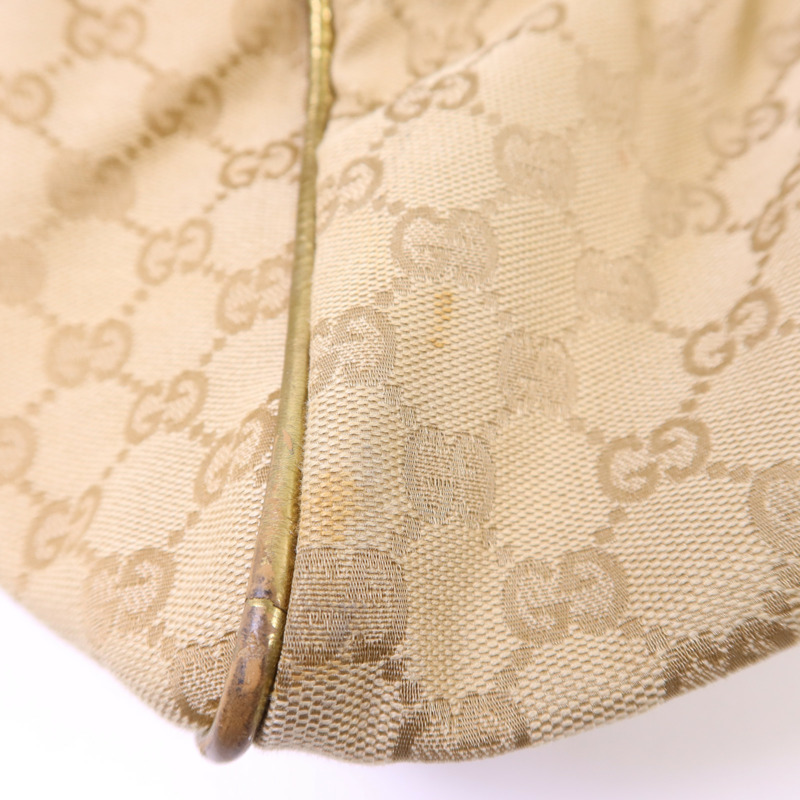 GUCCI 帆布Boston Bag銀扣肩背袋-15