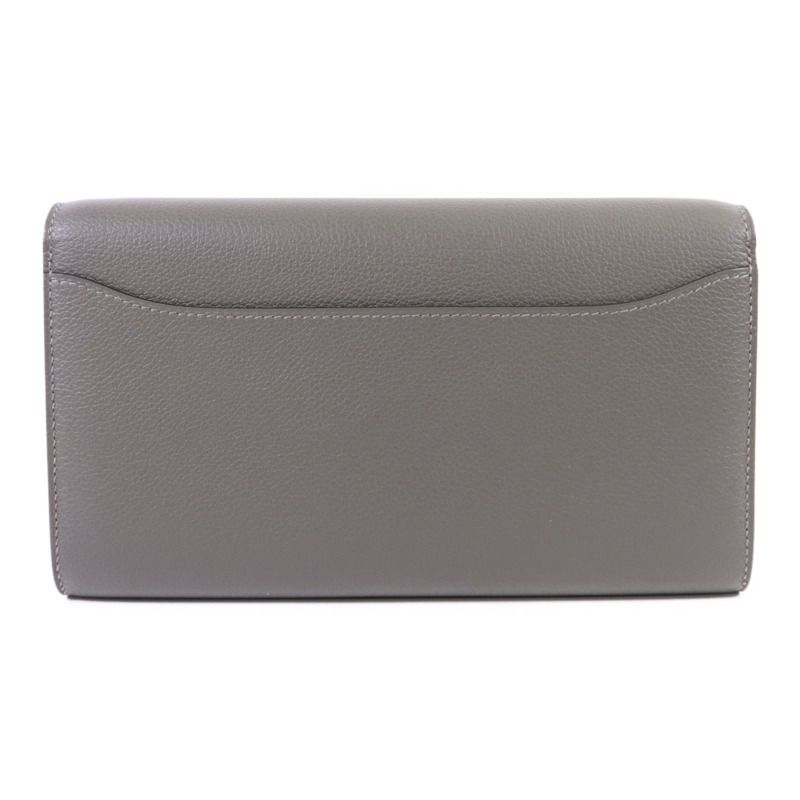 HERMES Evercolor皮革Constance To Go銀扣肩背袋Gris Meyer-1