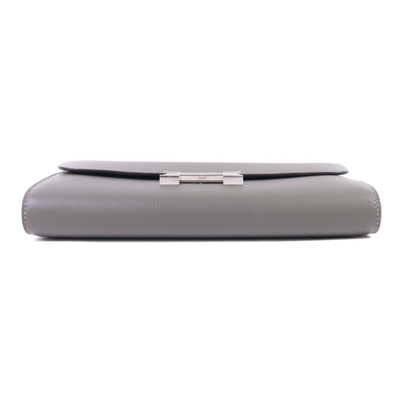 HERMES Evercolor皮革Constance To Go銀扣肩背袋Gris Meyer-3